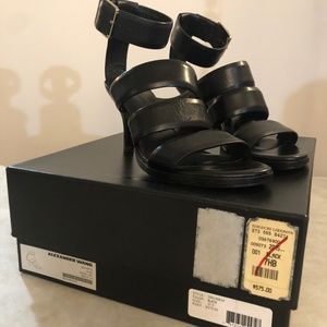 Alexander Wang Black Elise Strappy Leather Heels 7 1/2